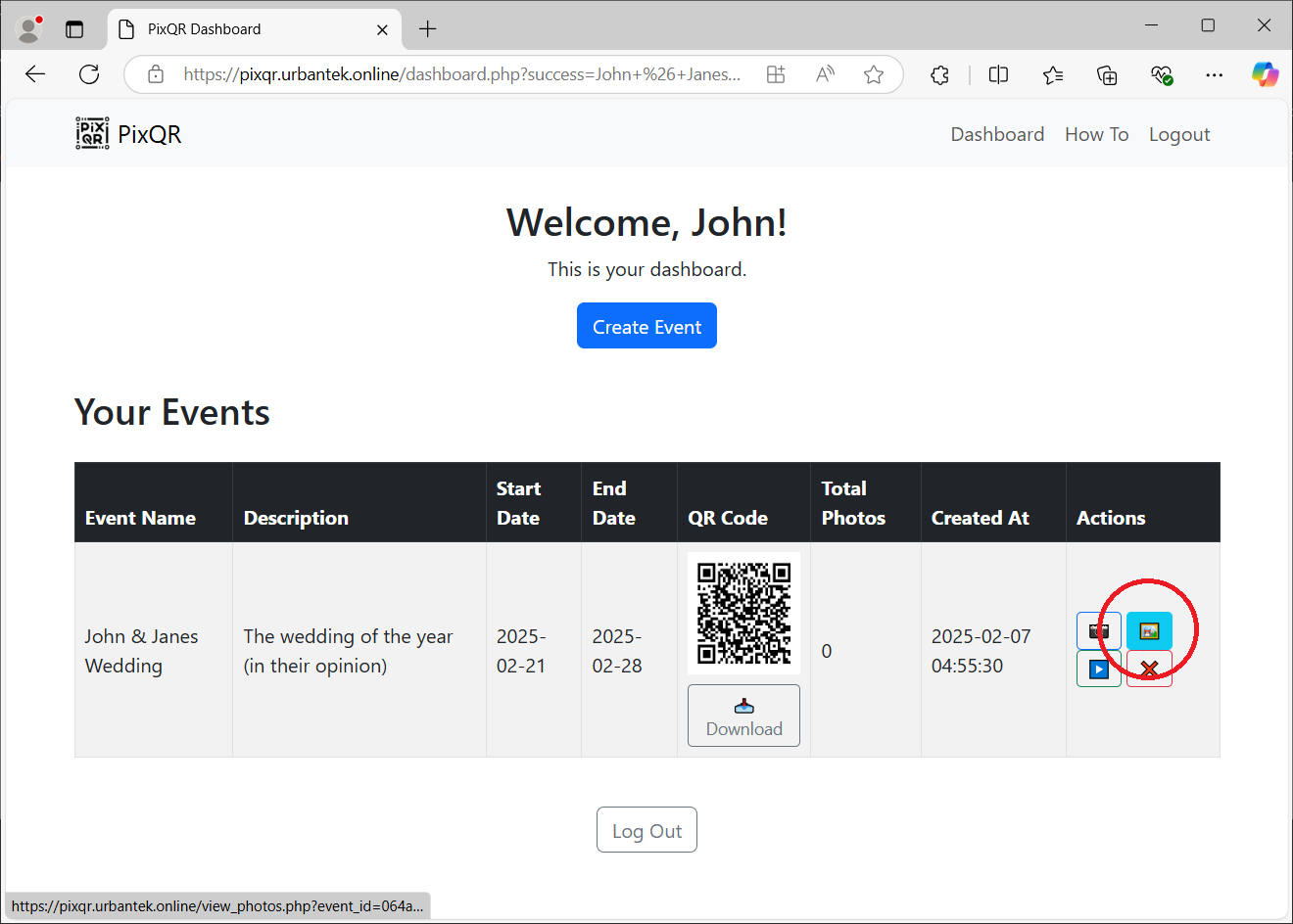 Viewing Event Photos